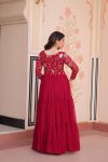 DESIGNER FAUX BLOOMING SEQUENCE & ZARI EMBROIDERY WORK GOWN FESTIVE WEAR WHOLESALE PRICE ETHNIC GARMENT (8)