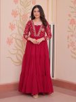 DESIGNER FAUX BLOOMING SEQUENCE & ZARI EMBROIDERY WORK GOWN FESTIVE WEAR WHOLESALE PRICE ETHNIC GARMENT (8)