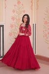 DESIGNER FAUX BLOOMING SEQUENCE & ZARI EMBROIDERY WORK GOWN FESTIVE WEAR WHOLESALE PRICE ETHNIC GARMENT (8)