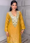 DESIGNER FENDY SILK CODED EMBROIDERY & ORIGINAL MIRROR WORK WITH LACE WORK KURTI PALAZZO SET FESTIVE WEAR WHOLESALE PRICE ETHNIC GARMENT (2)