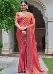 DESIGNER FENDY SILK DIAMOND WORK SAREE WITH UNSTITCHED BLOUSE  GAJARI