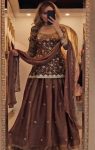 DESIGNER FENDY SILK SEQUENCE, MULTI NEEDLE, EMBROIDERY, ZARI LACE WORK TOP LEHENGA WITH DUPATTA MUSTARD