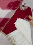 DESIGNER FRENCH CREPE EMBROIDERY SEQUENCE WORK TOP PALAZZO WITH DUPATTA WEDDING WEAR WHOLESALE PRICE ETHNIC GARMENT (7)