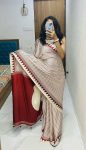 DESIGNER GAJI SOFT  SILK BANDHEJ WORK SAREE WITH UNSTITCHED BLOUSE MAROON