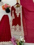 DESIGNER GEORGETTE CODING SEQUENCE AND MOTI WORK TOP PALAZZO WITH DUPATTA WEDDING WEAR WHOLESALE PRICE ETHNIC GARMENT (2)