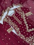 DESIGNER GEORGETTE EMBROIDERY AND SEQUENCE WORK WITH CUT WORK TOP PALAZZO WITH DUPATTA WEDDING WEAR WHOLESALE PRICE ETHNIC GARMENT (3)