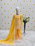 DESIGNER GEORGETTE EMBROIDERY CHAIN WORK WITH DIAMOND HAND WORK KID’S TOP PALAZZO WITH DUPATTA FESTIVE WEAR WHOLESALE PRICE ETHNIC GARMENT (3)
