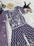 DESIGNER GEORGETTE EMBROIDERY CHAIN WORK WITH DIAMOND HAND WORK KID’S TOP PALAZZO WITH DUPATTA FESTIVE WEAR WHOLESALE PRICE ETHNIC GARMENT (5)