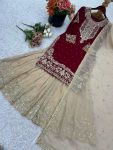 DESIGNER GEORGETTE EMBROIDERY CODING DORI-SEQUENCE WORK TOP SHARARA WITH DUPATTA FESTIVAL WEAR WHOLESALE PRICE ETHNIC GARMENT (2)