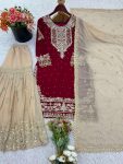 DESIGNER GEORGETTE EMBROIDERY CODING DORI-SEQUENCE WORK TOP SHARARA WITH DUPATTA FESTIVAL WEAR WHOLESALE PRICE ETHNIC GARMENT (2)
