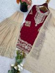 DESIGNER GEORGETTE EMBROIDERY CODING DORI-SEQUENCE WORK TOP SHARARA WITH DUPATTA FESTIVAL WEAR WHOLESALE PRICE ETHNIC GARMENT (2)