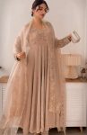 DESIGNER GEORGETTE EMBROIDERY RAMBO SEQUENCE WITH MOTI WORK GOWN BOTTOM WITH DUPATTA FESTIVE WEAR WHOLESALE PRICE ETHNIC GARMENT (2)