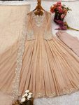 DESIGNER GEORGETTE EMBROIDERY RAMBO SEQUENCE WITH MOTI WORK GOWN BOTTOM WITH DUPATTA FESTIVE WEAR WHOLESALE PRICE ETHNIC GARMENT (2)