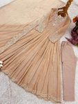DESIGNER GEORGETTE EMBROIDERY RAMBO SEQUENCE WITH MOTI WORK GOWN BOTTOM WITH DUPATTA FESTIVE WEAR WHOLESALE PRICE ETHNIC GARMENT (2)