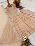 DESIGNER GEORGETTE EMBROIDERY RAMBO SEQUENCE WITH MOTI WORK GOWN BOTTOM WITH DUPATTA FESTIVE WEAR WHOLESALE PRICE ETHNIC GARMENT (2)