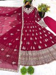 DESIGNER GEORGETTE EMBROIDERY SEQUENCE WORK GOWN BOTTOM WITH DUPATTA FESTIVAL WEAR WHOLESALE PRICE ETHNIC GARMENT (9)