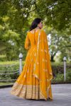 DESIGNER GEORGETTE EMBROIDERY SEQUENCE WORK GOWN BOTTOM WITH DUPATTA FESTIVAL WEAR WHOLESALE PRICE ETHNIC GARMENT (2)