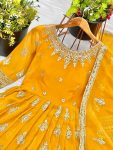 DESIGNER GEORGETTE EMBROIDERY SEQUENCE WORK GOWN BOTTOM WITH DUPATTA FESTIVAL WEAR WHOLESALE PRICE ETHNIC GARMENT (2)