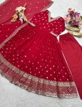 DESIGNER GEORGETTE EMBROIDERY SEQUENCE WORK GOWN BOTTOM WITH DUPATTA FESTIVE WEAR WHOLESALE PRICE ETHNIC GARMENT (4)