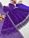 DESIGNER GEORGETTE EMBROIDERY SEQUENCE WORK GOWN BOTTOM WITH DUPATTA FESTIVE WEAR WHOLESALE PRICE ETHNIC GARMENT (3)