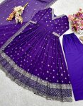 DESIGNER GEORGETTE EMBROIDERY SEQUENCE WORK GOWN BOTTOM WITH DUPATTA FESTIVE WEAR WHOLESALE PRICE ETHNIC GARMENT (3)