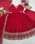DESIGNER GEORGETTE EMBROIDERY SEQUENCE WORK GOWN BOTTOM WITH DUPATTA FESTIVE WEAR WHOLESALE PRICE ETHNIC GARMENT (4)