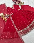 DESIGNER GEORGETTE EMBROIDERY SEQUENCE WORK GOWN BOTTOM WITH DUPATTA FESTIVE WEAR WHOLESALE PRICE ETHNIC GARMENT (4)