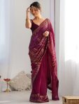DESIGNER GEORGETTE EMBROIDERY SEQUENCE WORK SAREE WITH UNSTITCHED BLOUSE PARTY WEAR WHOLESALE PRICE ETHNIC GARMENT (11)