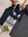 DESIGNER GEORGETTE EMBROIDERY SEQUENCE WORK TOP BOTTOM WITH DUPATTA PARTY WEAR WHOLESALE PRICE ETHNIC GARMENT (14)