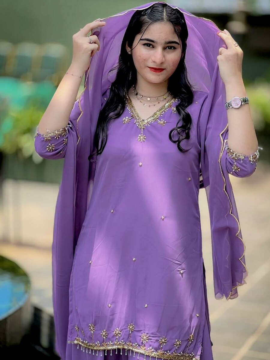 DESIGNER GEORGETTE EMBROIDERY SEQUENCE WORK TOP PALAZZO WITH DUPATTA FESTIVE WEAR WHOLESALE PRICE ETHNIC GARMENT (5)