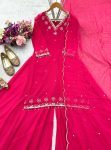 DESIGNER GEORGETTE EMBROIDERY SEQUENCE WORK TOP PALAZZO WITH DUPATTA WEDDING WEAR WHOLESALE PRICE ETHNIC GARMENT (17)