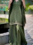 DESIGNER GEORGETTE EMBROIDERY SEQUENCE WORK TOP PALAZZO WITH DUPATTA WEDDING WEAR WHOLESALE PRICE ETHNIC GARMENT (22)