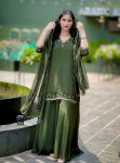 DESIGNER GEORGETTE EMBROIDERY SEQUENCE WORK TOP PALAZZO WITH DUPATTA WEDDING WEAR WHOLESALE PRICE ETHNIC GARMENT (22)
