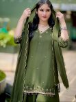 DESIGNER GEORGETTE EMBROIDERY SEQUENCE WORK TOP PALAZZO WITH DUPATTA WEDDING WEAR WHOLESALE PRICE ETHNIC GARMENT (22)