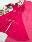 DESIGNER GEORGETTE EMBROIDERY SEQUENCE WORK TOP PALAZZO WITH DUPATTA WEDDING WEAR WHOLESALE PRICE ETHNIC GARMENT (17)