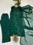 DESIGNER GEORGETTE EMBROIDERY WORK TOP BOTTOM WITH DUPATTA OFFICE WEAR WHOLESALE PRICE ETHNIC GARMENT (2)