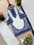 DESIGNER GEORGETTE EMBROIDERY WORK TOP PALAZZO WITH DUPATTA CASUAL WEAR WHOLESALE PRICE ETHNIC GARMENT (8)
