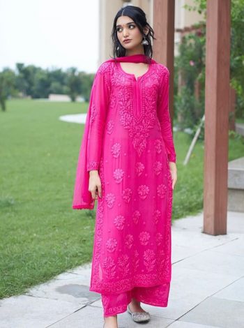 DESIGNER GEORGETTE EMBROIDERY WORK TOP PALAZZO WITH DUPATTA RANI