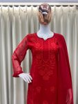 DESIGNER GEORGETTE EMBROIDERY WORK TOP PALAZZO WITH DUPATTA FESTIVE WEAR WHOLESALE PRICE ETHNIC GARMENT (2)