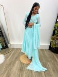 DESIGNER GEORGETTE HANDWORK ALIIA CUT GOWN BOTTOM WITH DUPATTA FESTIVE WEAR WHOLESALE PRICE ETHNIC GARMENT (2)