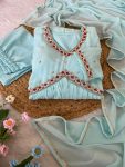 DESIGNER GEORGETTE HANDWORK ALIIA CUT GOWN BOTTOM WITH DUPATTA FESTIVE WEAR WHOLESALE PRICE ETHNIC GARMENT (2)