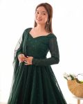 DESIGNER GEORGETTE LUKHNOWI SEQUENCE WORK ANARKALI BOTTOM WITH DUPATTA PARTY WEAR WHOLESALE PRICE ETHNIC GARMENT (35)