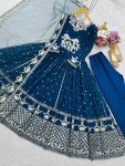 DESIGNER GEORGETTE SEQUENCE EMBROIDERY WITH LATKAN DORI WORK GOWN BOTTOM WITH DUPATTA FESTIVE WEAR WHOLESALE PRICE ETHNIC GARMENT (4)