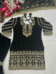 DESIGNER GEORGETTE SEQUENCE EMBROIDERY WORK AND MOTI WORK TOP SHARARA WITH DUPATTA PARTY WEAR WHOLESALE PRICE ETHNIC GARMENT (4)