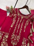 DESIGNER GEORGETTE SEQUENCE EMBROIDERY WORK TOP SHARARA WITH DUPATTA PARTY WEAR WHOLESALE PRICE ETHNIC GARMENT(24)