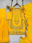 DESIGNER GEORGETTE SEQUENCE EMBROIDERY WORK TOP SHARARA WITH DUPATTA PARTY WEAR WHOLESALE PRICE ETHNIC GARMENT(25)