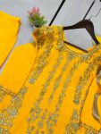DESIGNER GEORGETTE SEQUENCE EMBROIDERY WORK TOP SHARARA WITH DUPATTA PARTY WEAR WHOLESALE PRICE ETHNIC GARMENT(25)