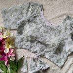 DESIGNER GEORGETTE SEQUENCE WORK STITCHED BLOUSE GREY