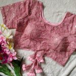 DESIGNER GEORGETTE SEQUENCE WORK STITCHED BLOUSE PINK