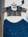 DESIGNER GEORGETTE THREAD WITH SEQUENCE WORK LEHENGA CHOLI WITH DUPATTA WEDDING WEAR WHOLESALE PRICE ETHNIC GARMENT (2)